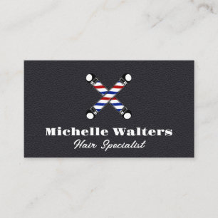 Carte De Visite Logo Poles en Barbre Texture en cuir