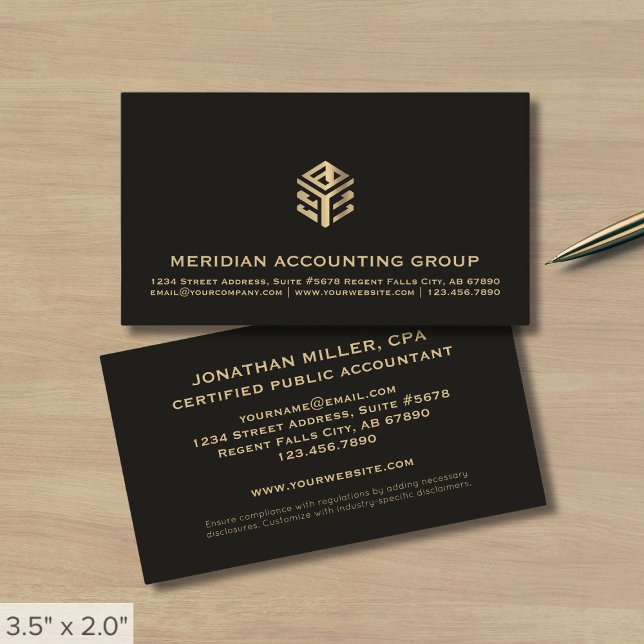 Carte De Visite Logo professionnel Black Gold (Créateur téléchargé)