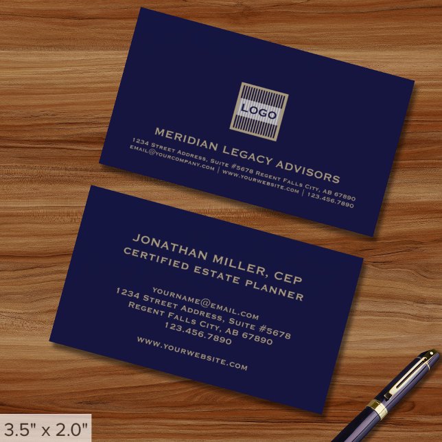 Carte De Visite Logo professionnel bleu (Créateur téléchargé)
