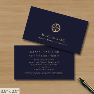 Carte De Visite Logo professionnel bleu foncé personnalisé