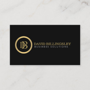 Carte De Visite Logo professionnel de monogramme en or II de Faux
