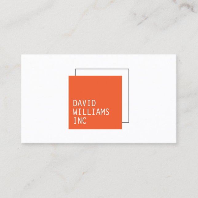 Carte De Visite Logo professionnel double Carré en orange/gris (Devant)