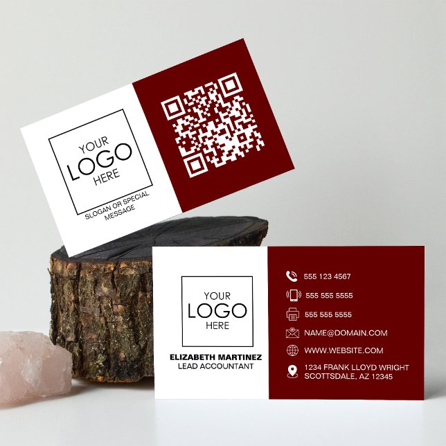 Carte De Visite Logo professionnel du code QR avant et arrière (Créateur téléchargé)