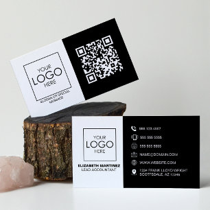 Carte De Visite Logo professionnel du code QR avant et arrière