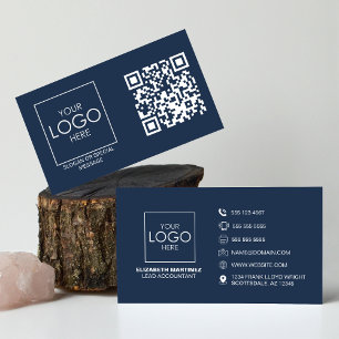 Carte De Visite Logo professionnel du code QR avant et arrière