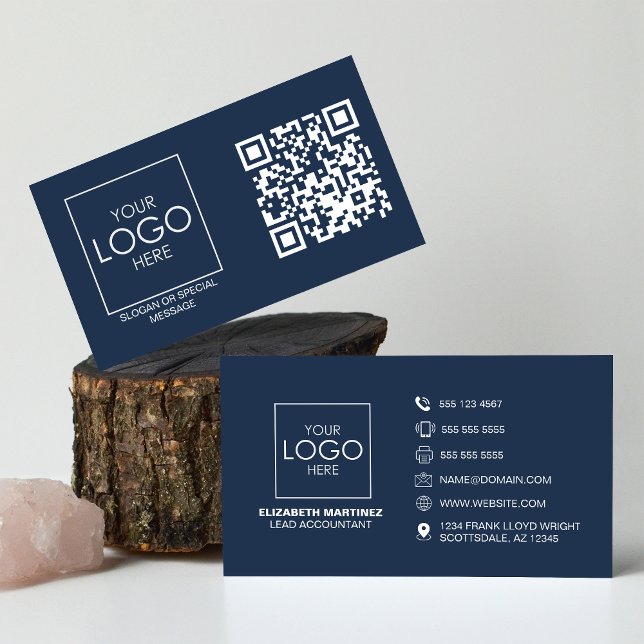 Carte De Visite Logo professionnel du code QR avant et arrière (Créateur téléchargé)