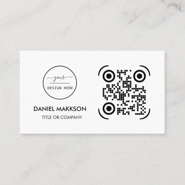 Carte De Visite Logo professionnel du code QR | Entreprise moderne (Devant)