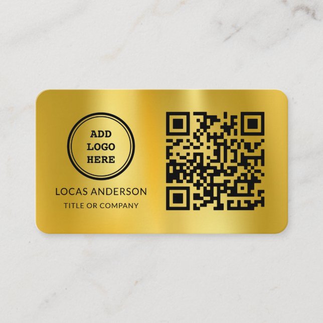 Carte De Visite Logo professionnel du code QR | Gold Modern Profes (Devant)