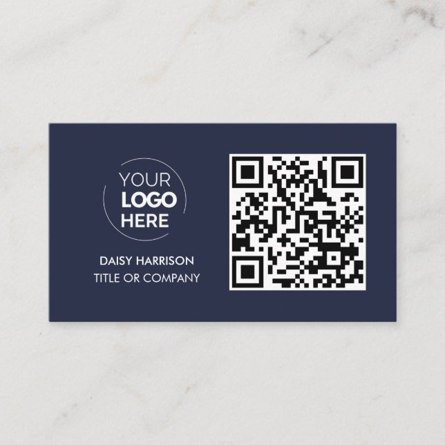 Carte De Visite Logo professionnel du code QR | Marine Modern Prof (Devant)