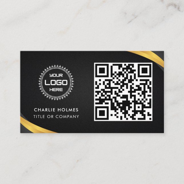 Carte De Visite Logo professionnel du code QR | Professionnel et m (Devant)