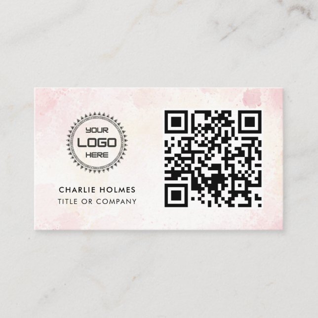 Carte De Visite Logo professionnel du code QR | Professionnel et m (Devant)