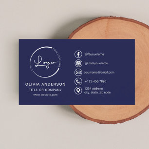 Carte De Visite Logo professionnel élégant avec icônes de médias s