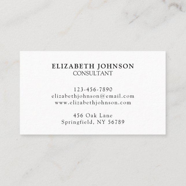 Carte De Visite Logo professionnel élégant Black and White Company (Dos)