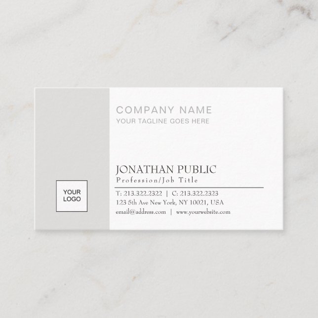 Carte De Visite Logo professionnel élégant Logo moderne (Devant)