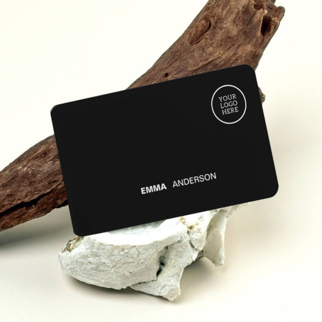 Carte De Visite Logo professionnel en noir gras Qr Code (Professional Business logo Bold black Qr Code Business Card)