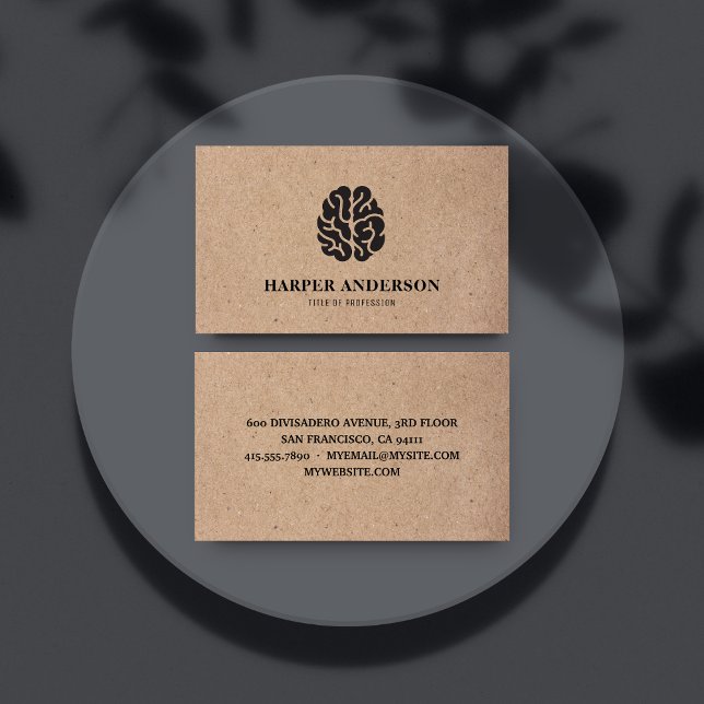 Carte De Visite Logo professionnel Kraft Modern Minimal pour cerve (Créateur téléchargé)