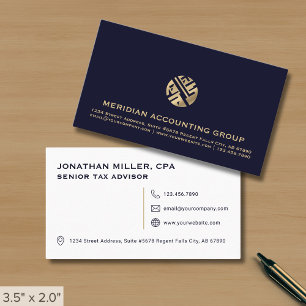Carte De Visite Logo professionnel Marine Blue Gold