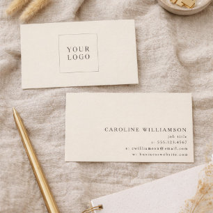 Carte De Visite Logo Professionnel Marron Crème Minimaliste Modern