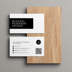 Carte De Visite Logo professionnel moderne code QR