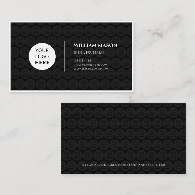 Carte De Visite logo professionnel moderne noir simple (Devant / Derrière)