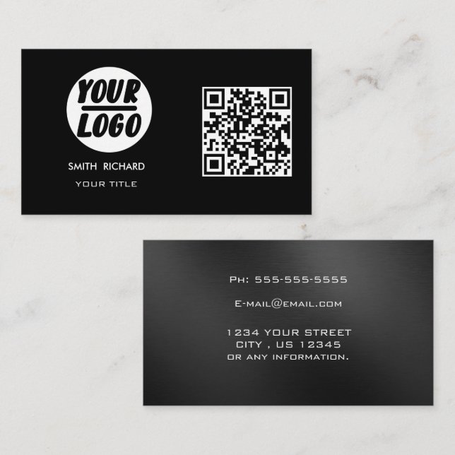 Carte De Visite Logo professionnel personnalisé (Devant / Derrière)