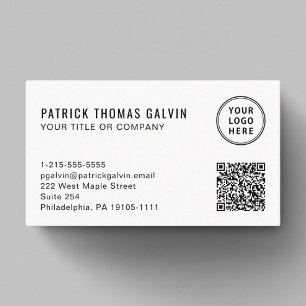 Carte De Visite Logo professionnel simple Code QR