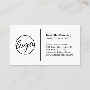 Carte De Visite Logo professionnel simple noir et blanc