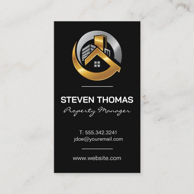 Carte De Visite Logo Propriétés | Immobilier (Devant)