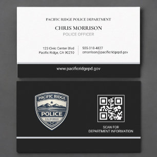 Carte De Visite Logo QR Code de l'agent de police de l'application