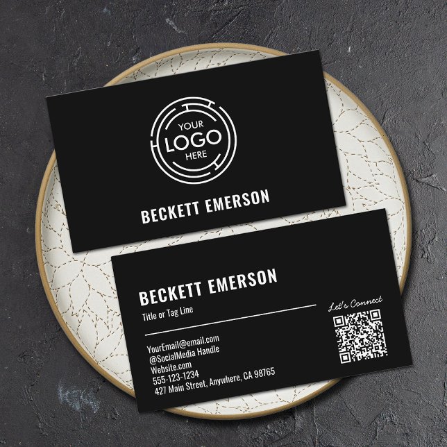 Carte De Visite Logo QR Code moderne (Créateur téléchargé)