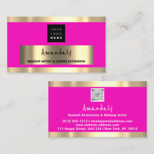 Carte De Visite Logo QR CODE personnalisé Or rose