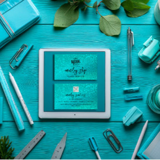 Carte De Visite Logo Qr Code personnalisé Parties scintillant des 