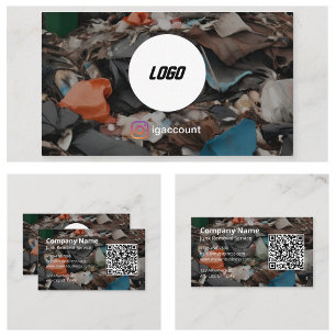 Carte De Visite Logo QR Code pour l'enlèvement de déchets