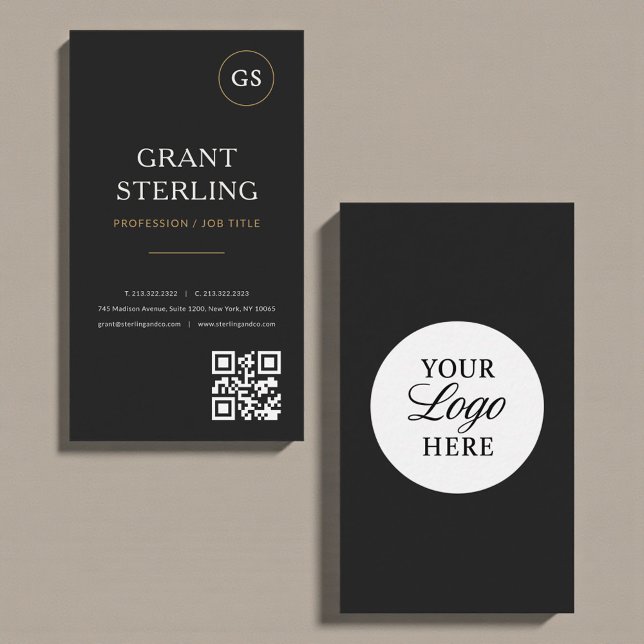 Carte De Visite Logo QR Code Simple Moderne Professionnel (Créateur téléchargé)