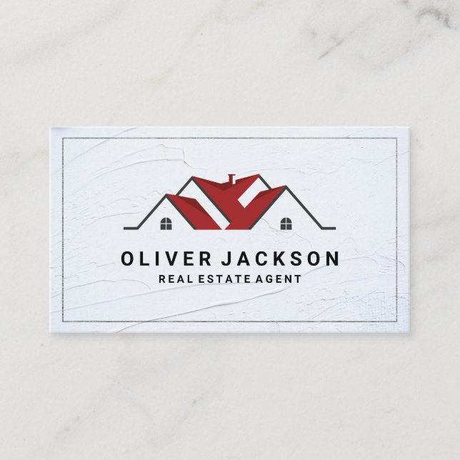 Carte De Visite Logo Red Home sur le toit (Devant)