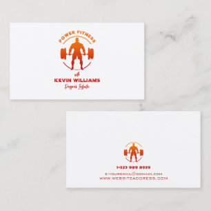 Carte De Visite Logo Red Orange Power Fitness