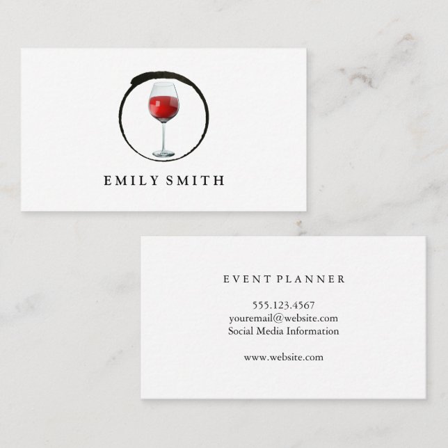 Carte De Visite Logo Red Wine | Entreprise (Devant / Derrière)