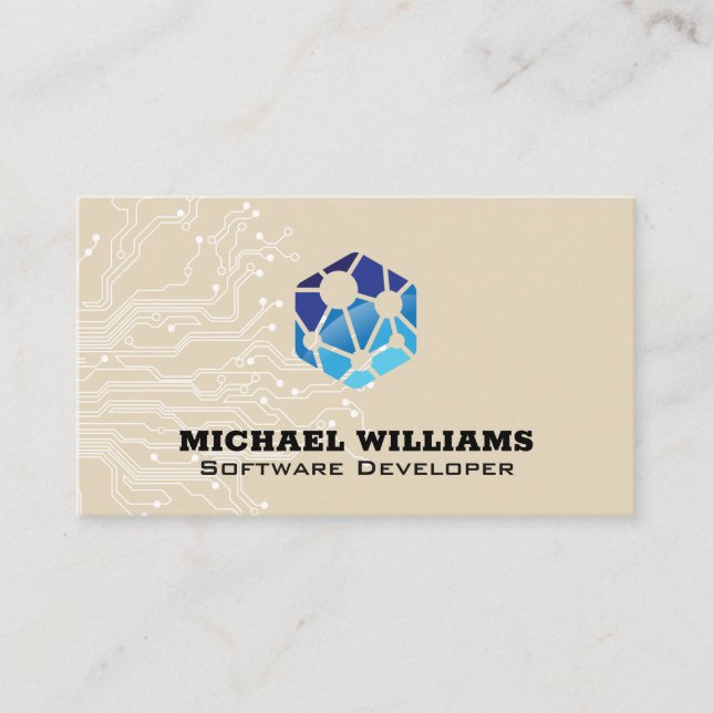 Carte De Visite Logo réseau | Circuitrie | Technicien (Devant)