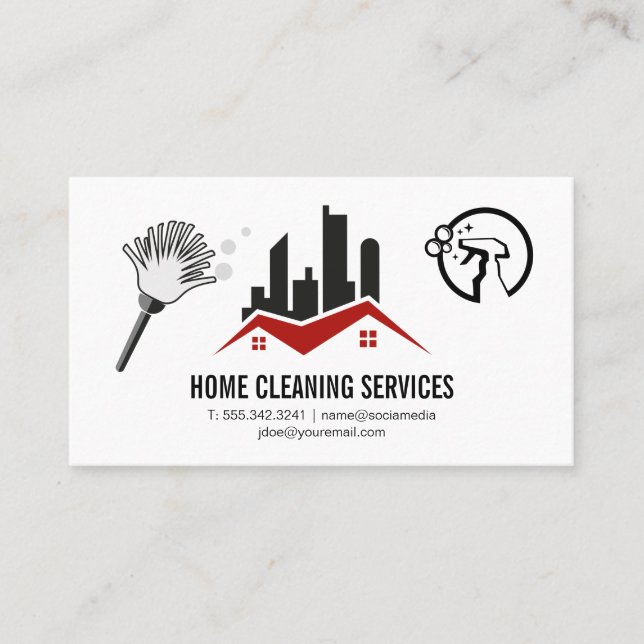 Carte De Visite Logo résidentiel commercial | Duster de vaporisate (Devant)
