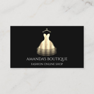 Carte De Visite Logo Robe d'or Mode Boutique Boutique en ligne Fau