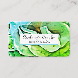 Carte De Visite *~* Logo ROSE de peinture élégant QR Floral Flower