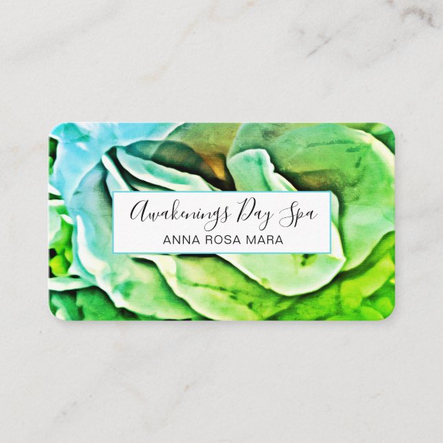 Carte De Visite *~* Logo ROSE de peinture élégant QR Floral Flower (Devant)