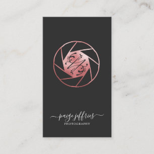 Carte De Visite Logo rose de photographe d'or