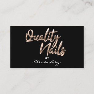 Carte De Visite Logo rose de qualité or clous de script de cadre Q
