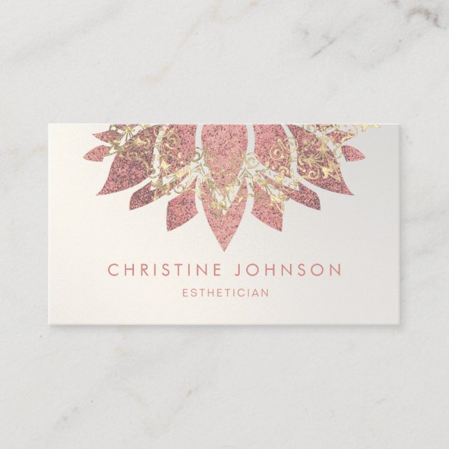 Carte De Visite logo rose or lotus (Devant)