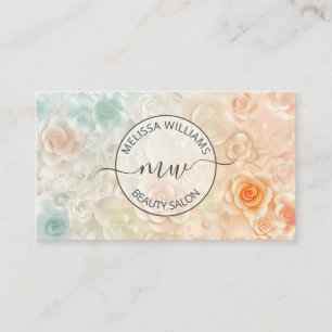 Carte De Visite Logo Rose Pastel 3D