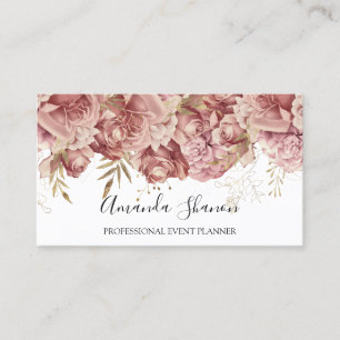 Carte De Visite Logo rose Rose White Event Planner QR CODE