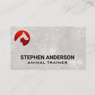 Carte De Visite Logo rouge chien chat   Services animaux