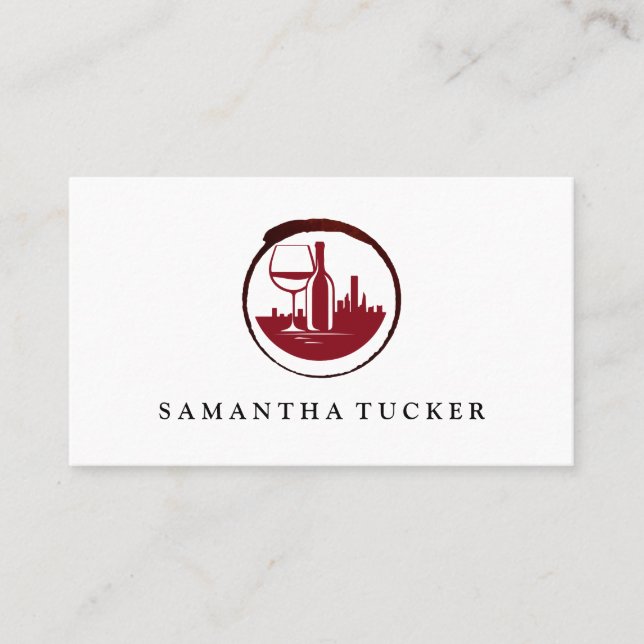 Carte De Visite Logo rouge de Wine City | Vineyard Estate Winery (Devant)