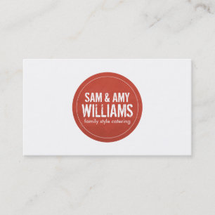 Carte De Visite Logo rouge rustique de cercle pour approvisionner,